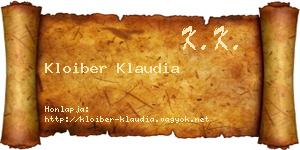 Kloiber Klaudia névjegykártya